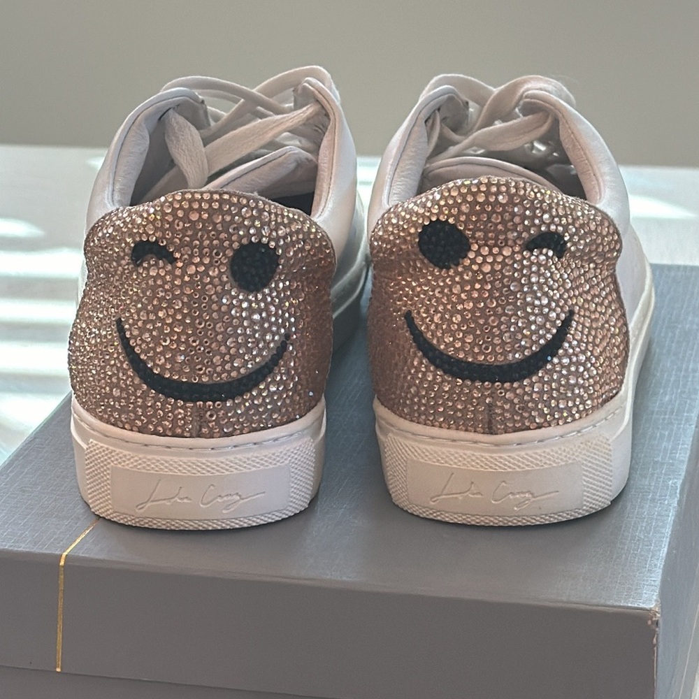Lola Cruz Wink sneakers size 39 Rose gold Swarovski crystals w/box & dust bag.